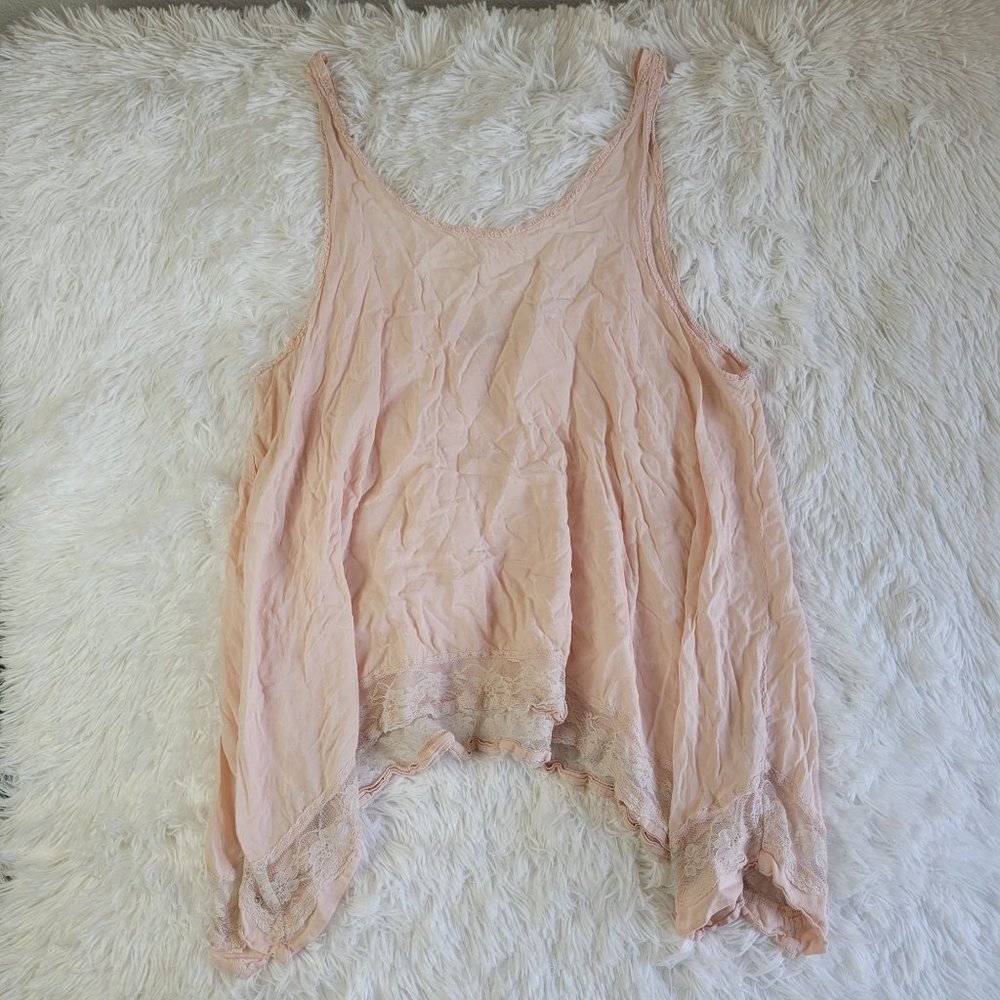 Free People Intimately Womens Top Size Medium Pink Tank Lace Nightwear Comfy